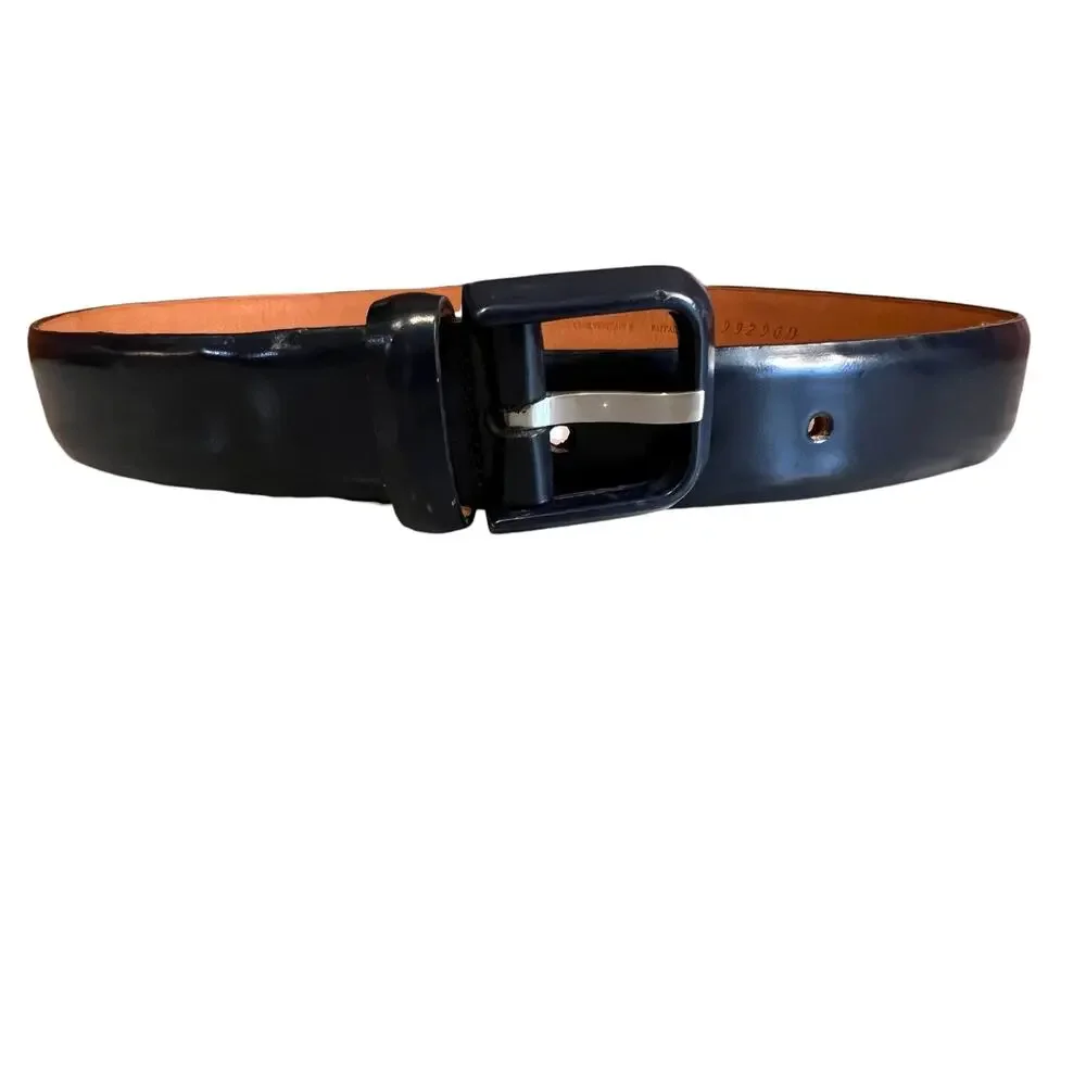 Vintage Holt Renfrew Genuine Leather Belt Navy Blue M